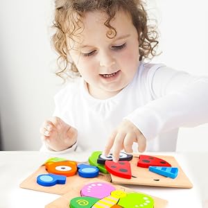 Toddler wooden puzzle for 1 2 3 years old