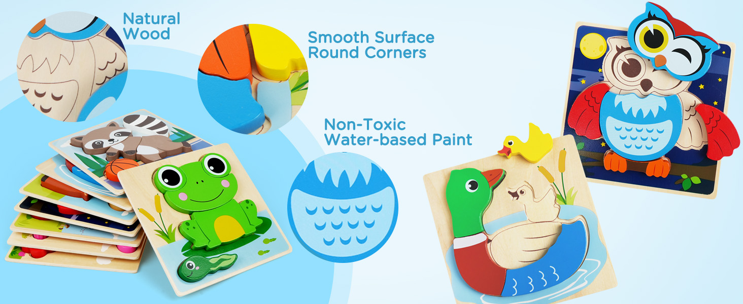 wooden puzzles for toddlers 1-3
