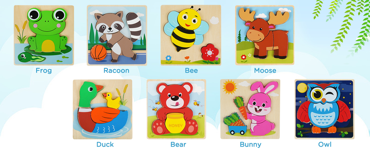wooden puzzles for toddlers